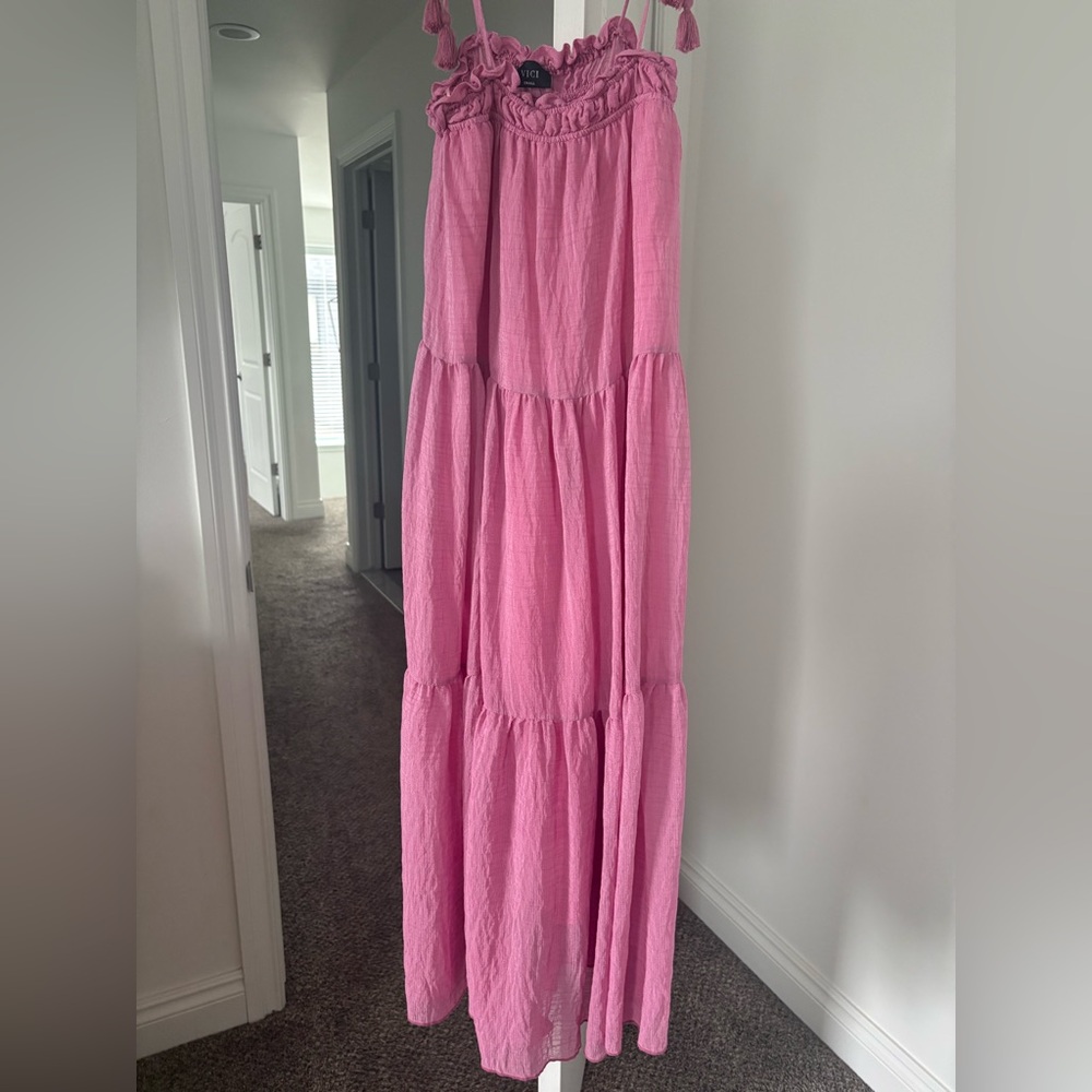Vici Ruffled Pink Dress - Picture 4 of 5